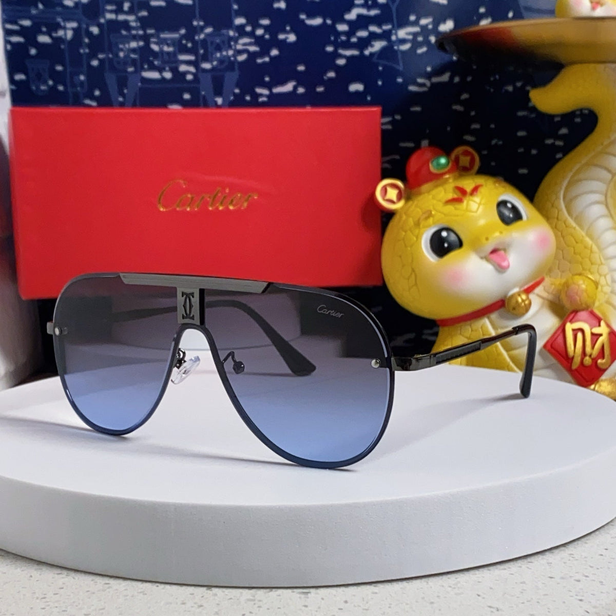 CARTIER SIGNATURE AVIATOR FRAME SUNGLASSES  563238 IN METAL
