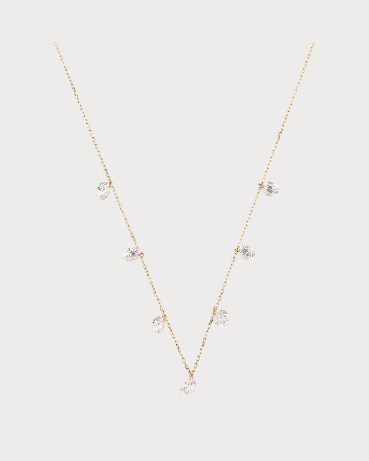 PERSEE Yellow Gold and Diamond 7-Stone Danae Necklace(Yellow Gold)