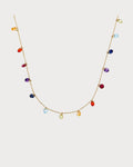 PERSEE Yellow Gold and Multicoloured Stone Chakras Necklace(Yellow Gold)