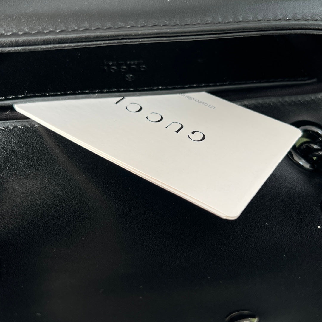 Gucci GG Marmont Black Matelassé Shoulder Bag-446744