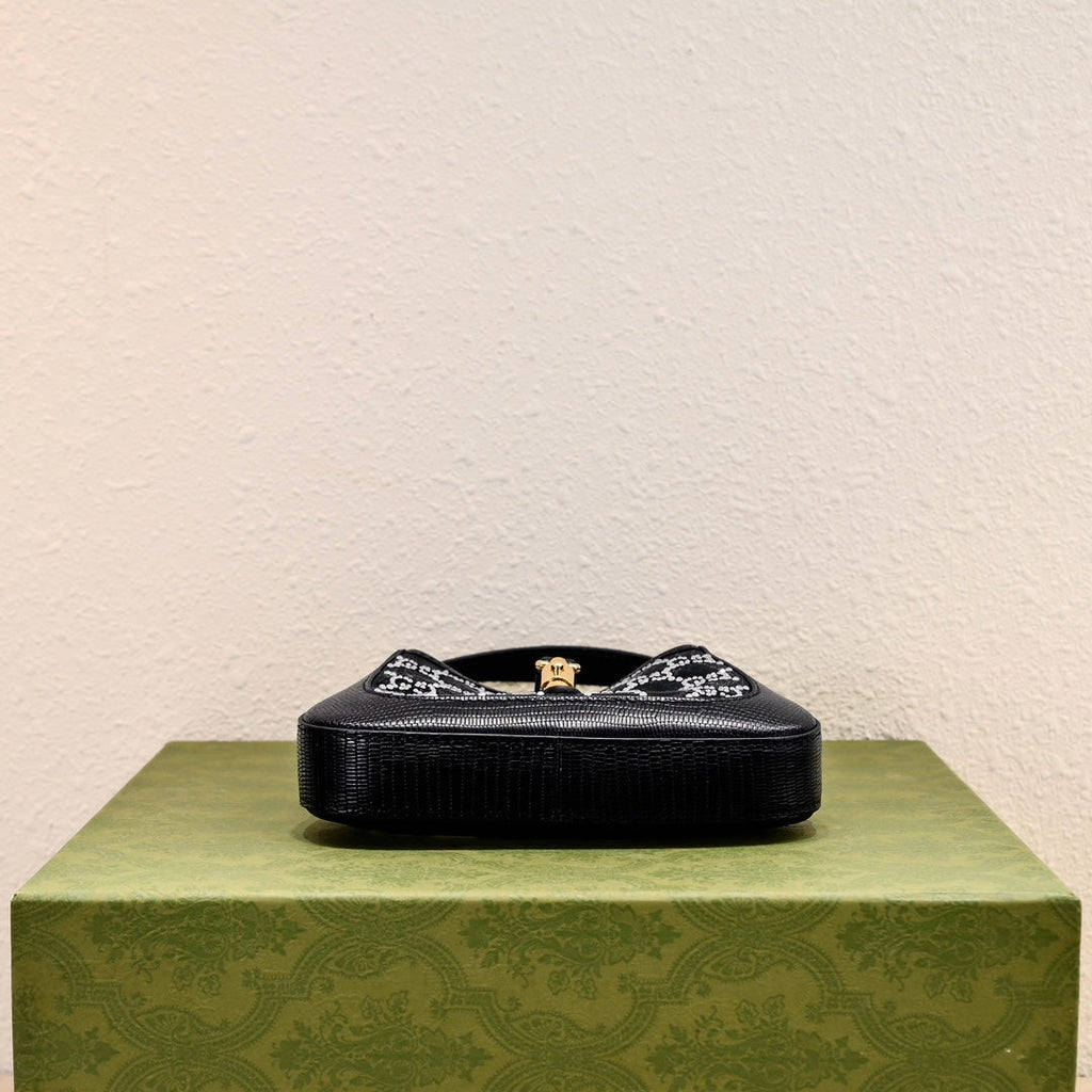 Gucci Jackie 1961 Black Crystal Shoulder Bag-677027