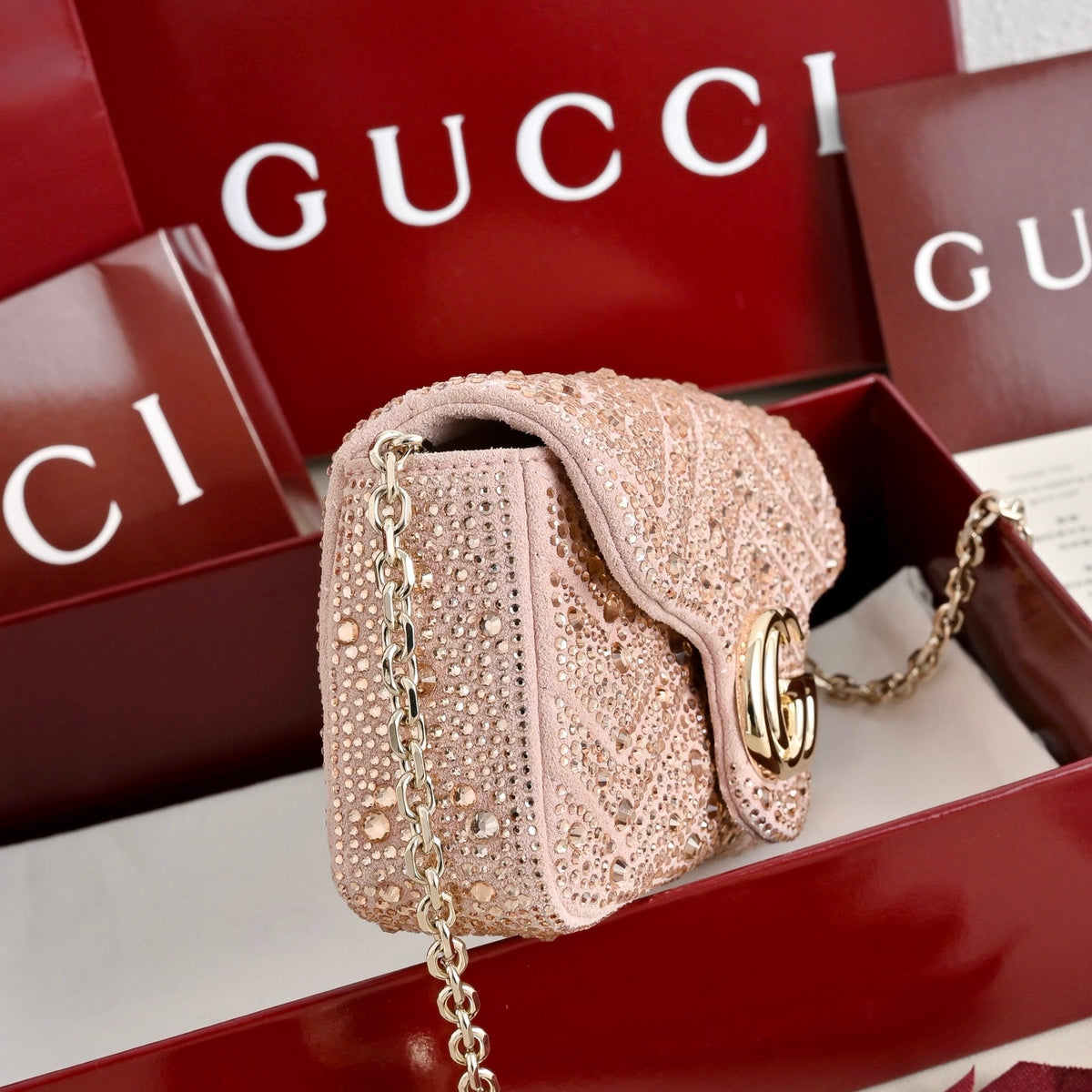 Gucci GG Marmont Crystal Mini Shoulder Bag-841290